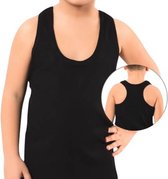 4 pack-Heren Halter Hemd Tanktop voor jongens-peuters-Sport Singlet-Zwart-12-13 jaar