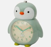 Klok met alarm - Voor kinderen - Pinguïn - Blauw