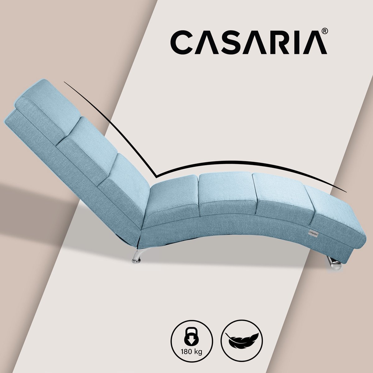 Casaria Relax Lounger London Petrol Fabric