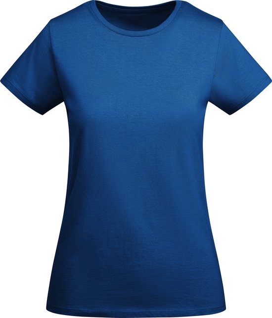 Wrap top - katoen stretch - halve mouw kobalt blauw main image 0