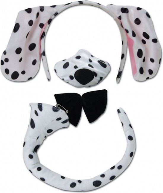 Magic Design Verkleedjurk Dalmatiër Meisjes Polyester Zwart Mt 116