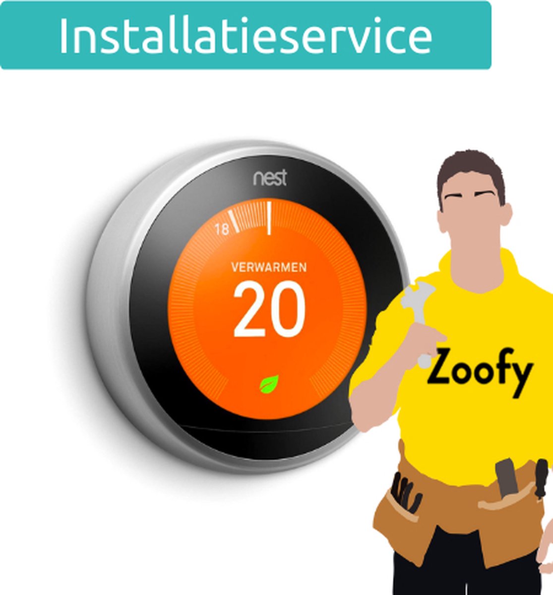 Stadium single merk Installatie Google Nest Thermostat - Door Zoofy in samenwerking met bol.com  -... | bol.com