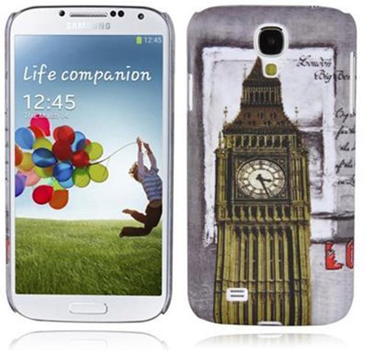 Cadorabo Hoesje geschikt voor Samsung Galaxy S4 met LONDON - BIG BEN opdruk - Hard Case Cover beschermhoes in trendy design