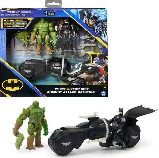 DC Comics , Coffret Batman vs. Swamp Thing Armory Attack Batcycle,  figurines... | bol