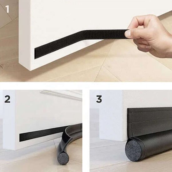 Tochtstopper - 95 cm - 2 x enkele tochtrol - Aanpasbaar - Deur isolatie ...