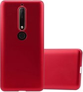 Coque Cadorabo pour Nokia 6.1 en ROUGE MÉTALLIQUE - Coque de protection en silicone TPU souple