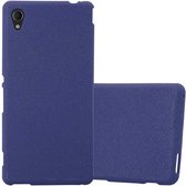 Cadorabo Hoesje geschikt voor Sony Xperia M4 AQUA in FROST DONKER BLAUW - Beschermhoes gemaakt van flexibel TPU silicone Case Cover