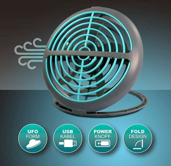 USB Ventilator Relin Fany Mini Tafelventilator Kantelbaar Aan/Uit Schakelaar