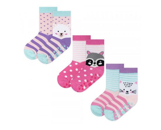 SOXO | Baby sokken | Sokken | Sok | Antislip | 3 paar | Animal | Kleurrijk | Zomer | Grappig | Cadeau | Verjaardag