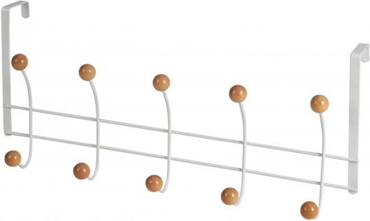 Hulpuog Deurhaak Hanger met 6 Heavy Duty Aluminium Haken, Zwarte Kapstok Rack Krans Deur Hanger Sleutelhouder Opslag voor Slaapkamers Keuken Badkamer Jassen Portemonnees Tassen Kleding en Handdoeken