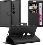 Cadorabo Hoesje voor Sony Xperia XZ2 in PHANTOM ZWART - Beschermhoes met magnetische sluiting, standfunctie en kaartvakje Book Case Cover Etui