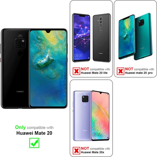 Afbeelding toont compatibiliteit met Huawei Mate 20, niet met Mate 20 Lite, Mate 20 Pro, of Mate 20x.