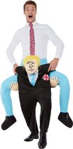 Smiffy's - Landen Thema Kostuum - Op De Schouders Van Boris Johnson - Man - Blauw, Zwart - One Size - Carnavalskleding - Verkleedkleding