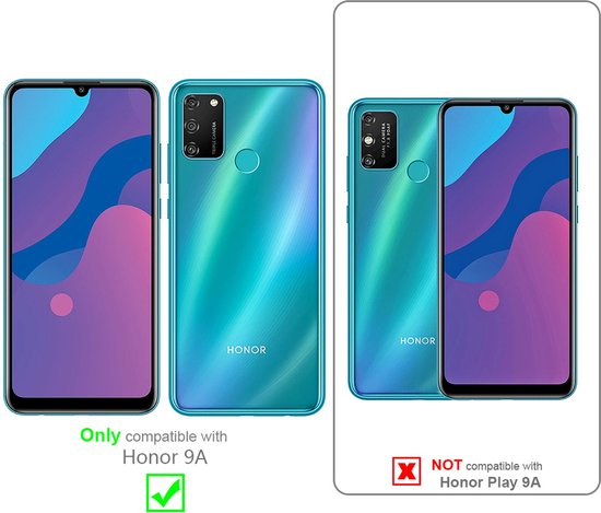 Cadorabo 3x Protecteur d'écran pour Honor 9A Film d'armure plein écran Film de protection en TRANSPARENT avec NOIR - Verre de protection d'écran trempé (trempé) en dureté 9H avec 3D Touch