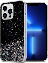 Cadorabo Hoesje voor Apple iPhone 13 PRO in Zwart met Glitter - Beschermhoes van flexibel TPU silicone met fonkelende glitters Case Cover Etui