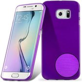 Cadorabo Hoesje geschikt voor Samsung Galaxy S6 EDGE in PAARS - Beschermhoes van flexibel TPU silicone Case Cover in Brushed design