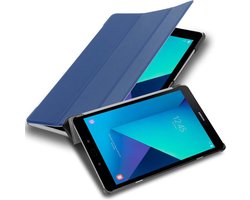 Cadorabo Tablet Hoesje geschikt voor Samsung Galaxy Tab S3 (9.7 Zoll) in JERSEY DONKER BLAUW - Ultra dun beschermend geval met automatische Wake Up en Stand functie Book Case Cover Etui