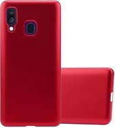 Cadorabo Hoesje voor Samsung Galaxy A40 in METALLIC ROOD - Beschermhoes gemaakt van flexibel TPU silicone Case Cover