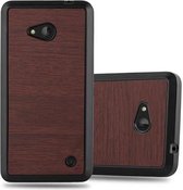 Cadorabo Hoesje geschikt voor Nokia Lumia 640 in WOODEN KOFFIE - Beschermhoes gemaakt van flexibel TPU silicone Case Cover