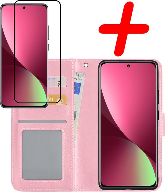 Xiaomi 12X Case Bookcase Cover Flip Case Book Cover Avec Protecteur d'écran - Xiaomi 12X Case Book Case Cover - Rose Clair