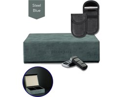 Inside Safe Faraday Box Autosleutel - Blue Steel - Autosleutel RFID Antidiefstal - Keyless Entry Hoesje - RFID Beschermhoes Autosleutel