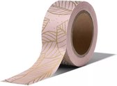 masking tape Blad roze goud decoratie washi papier tape 15 mm x 10 m