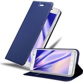 Cadorabo Hoesje geschikt voor Samsung Galaxy NOTE 5 in CLASSY DONKER BLAUW - Beschermhoes met magnetische sluiting, standfunctie en kaartvakje Book Case Cover Etui