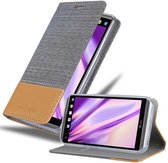 Cadorabo Hoesje geschikt voor LG V20 in LICHTGRIJS BRUIN - Beschermhoes met magnetische sluiting, standfunctie en kaartvakje Book Case Cover Etui