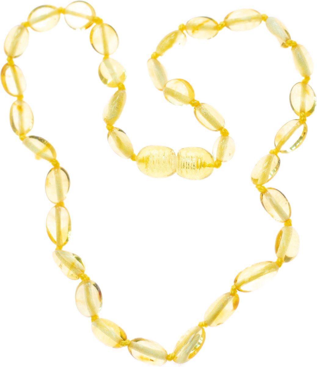 Baby/Kind - Barnsteen ketting - lemon - ovalen gepolijste steentjes - 33cm