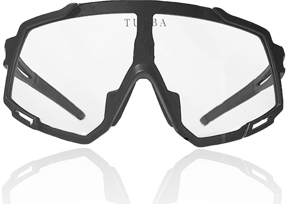 Turba Optics - Fietsbril Drago MK II - Zwart / Transparant - Categorie 0 Lens - Voor bewolkt weer - Gepolariseerde Zonnebril - UV bescherming - Anti-slip - Unisex Sportbril