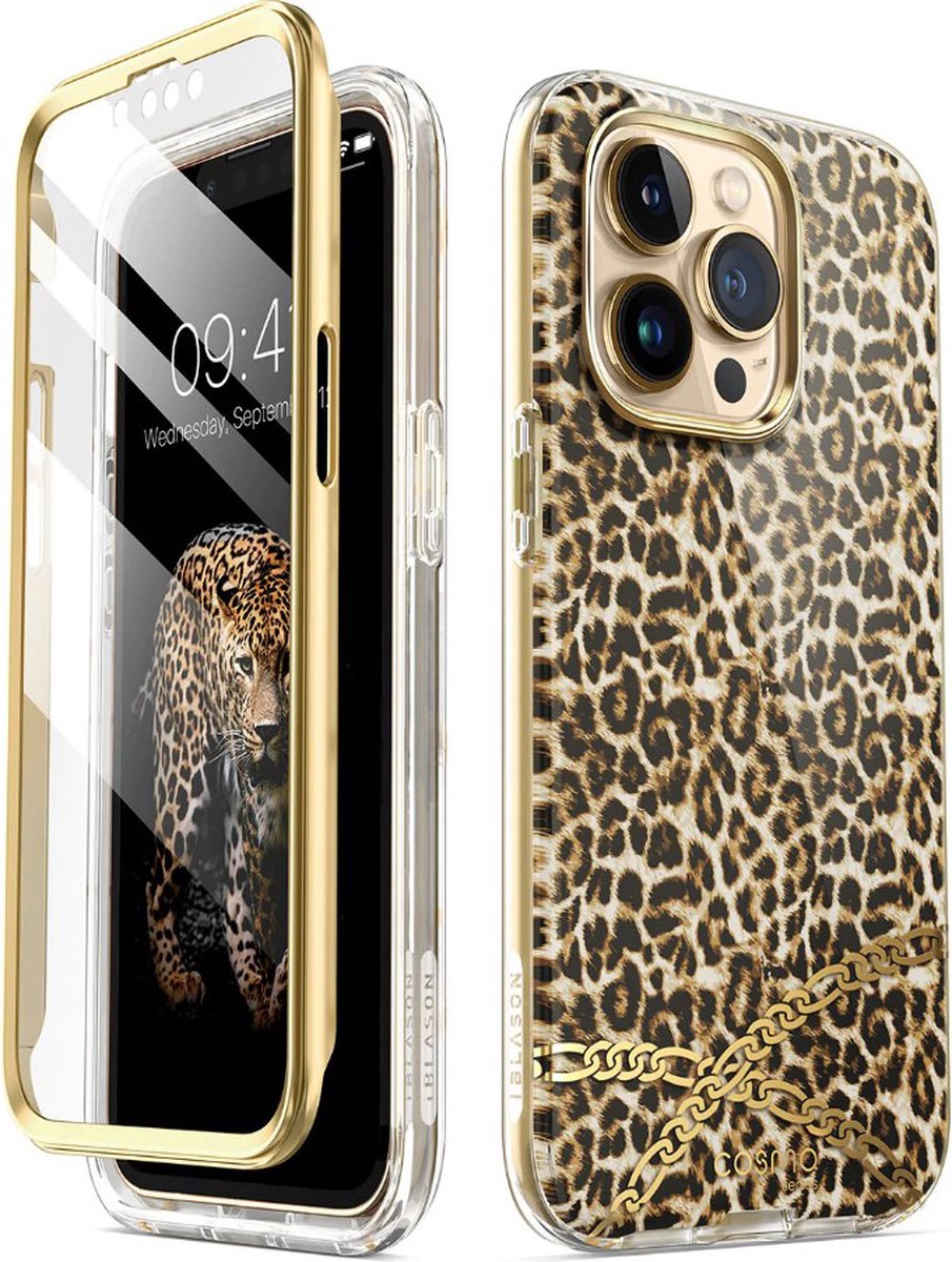 Cosmo 360 Backcase met screenprotector iPhone 13 Pro Max - Leopard
