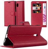 Cadorabo Hoesje voor Nokia 3 2017 in KARMIJN ROOD - Beschermhoes met magnetische sluiting, standfunctie en kaartvakje Book Case Cover Etui