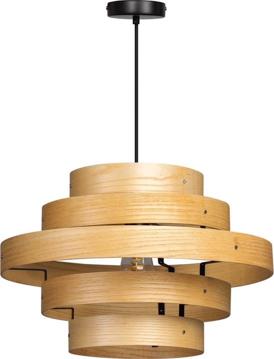 Oaknut Hanglamp Hout & 5 Rings Ø 50cm