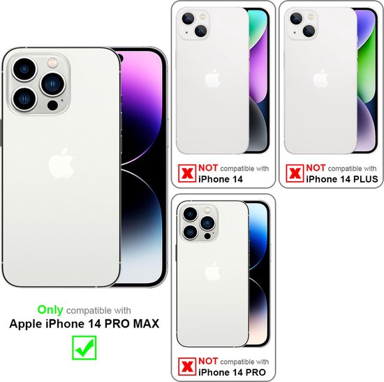 Wit Apple iPhone 14 PRO MAX met camera's. Andere iPhones niet compatibel.