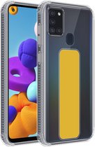 Cadorabo Hoesje geschikt voor Samsung Galaxy A21s in GEEL - Beschermhoes gemaakt van flexibel TPU silicone Cover Case met houder en standfunctie