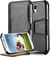 Cadorabo Hoesje geschikt voor Samsung Galaxy S4 in PIANO ZWART - Beschermhoes ZONDER magneetsluiting met standfunctie en hoekhouder Book Case Cover Etui