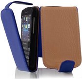 Cadorabo Hoesje geschikt voor Blackberry Q10 in KONINGSBLAUW - Beschermhoes in flip-design Case Cover van getextureerd imitatieleer