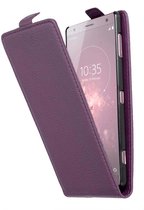 Cadorabo Hoesje geschikt voor Sony Xperia XZ2 in BORDEAUX PAARS - Beschermhoes in flip-design Case Cover van getextureerd imitatieleer