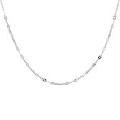 Collier - Ketting - 925 Zilver gerodineerd - fantasieschakel - lengte 45 cm