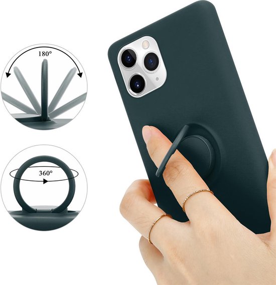 Coque Cadorabo pour Apple iPhone 11 PRO MAX en VERT LIQUIDE - Coque de protection en silicone TPU souple avec anneau