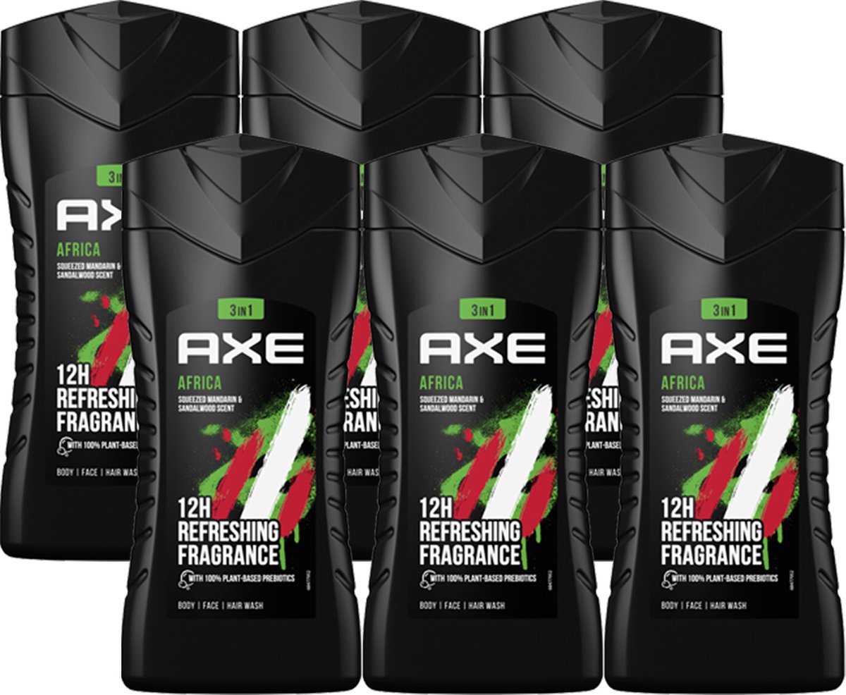 Goedkoopste Axe Africa For Men - 6 x 250 ml - Douchegel - Voordeelverpakking