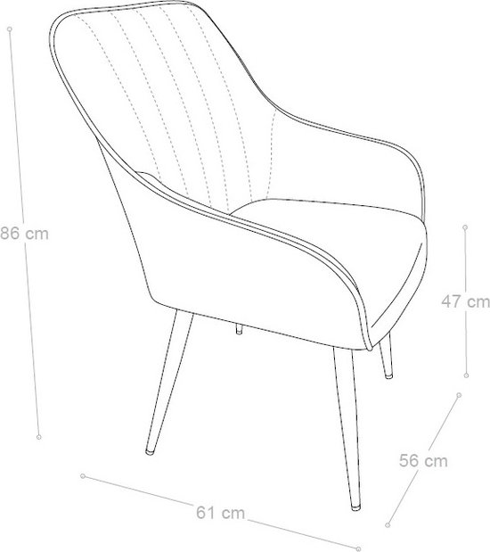 Soph & Tess - Imperial Dining Chair - Zwart - Set de 2 - Velours - Velours - Industriel - Avec accoudoir