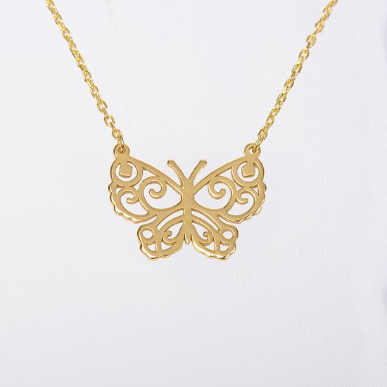 MeYuKu - Bijoux- Collier or 14 carats - Papillon