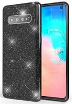 Samsung S10 Siliconen Glitter Hoesje zwart