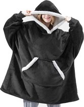 Super Comfy Fleece Hoodie – Trui en Deken in één – Unisex – Zwart
