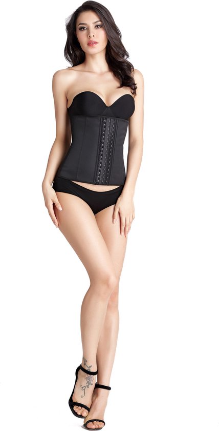 Waist Trainer Corset Latex Zwart Maat L Afslankband bol