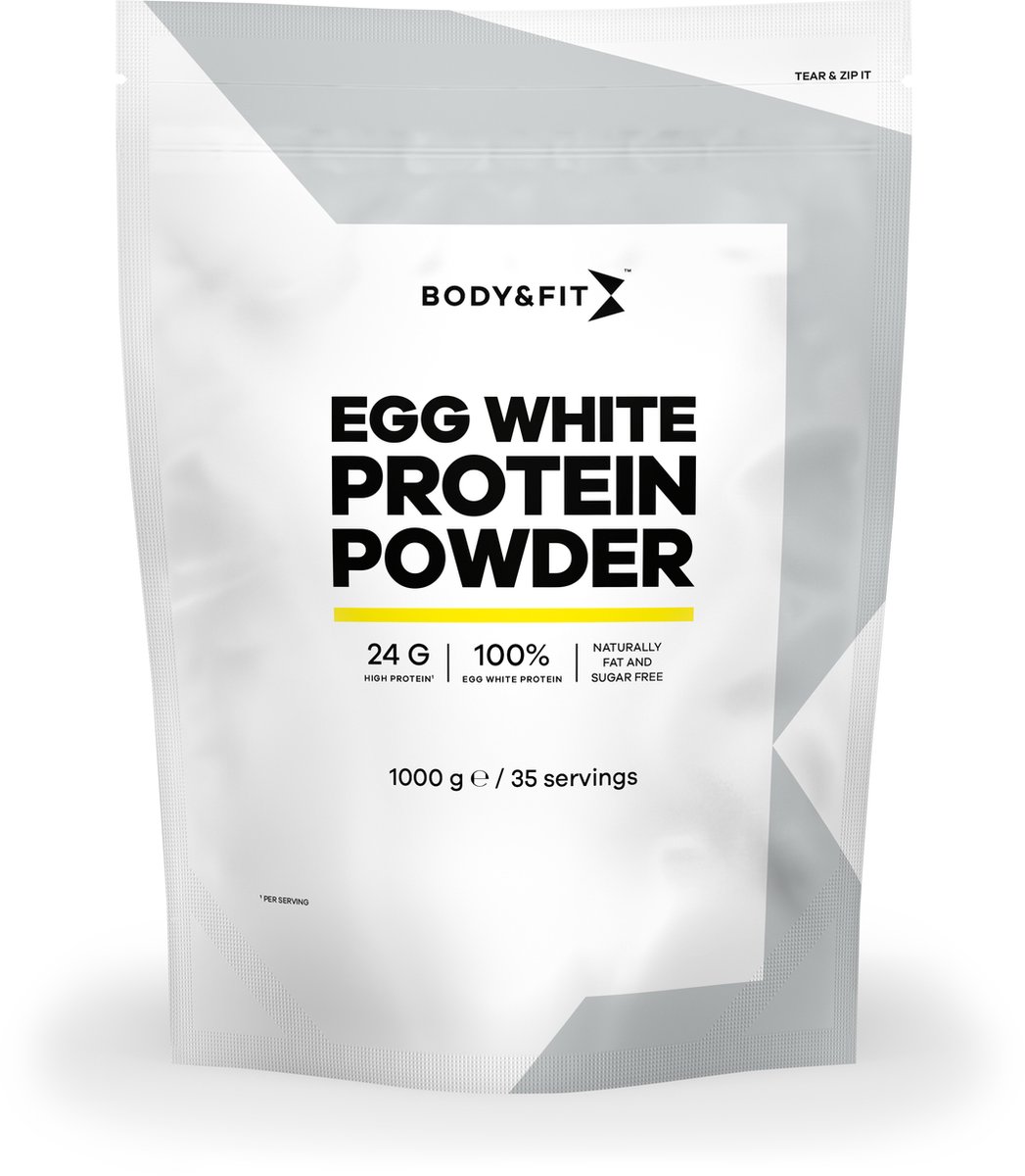 Goedkoopste Body & Fit Egg White Protein Powder - Proteine Poeder / Eiwitshake - Puur ei-eiwit - 1000 gram (35 shakes