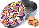 Biscuit Tin Modern Abstract Purple Round - Boîte de rangement 15x15x5 cm