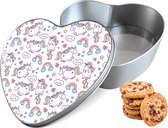 Boîte à biscuits Fat Unicorn Heart - Boîte de rangement 14x15x5 cm