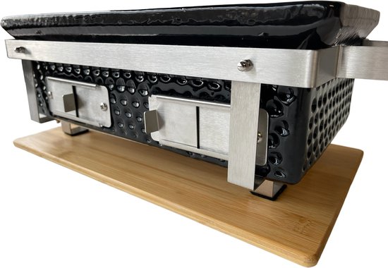 WOLFF BBQ |Shichirin grill |Keramische tafel barbecue |Rechthoek model met 2x lucht inlaad |Buitenhuis gebruik van Wolff BBQ — afbeelding 3